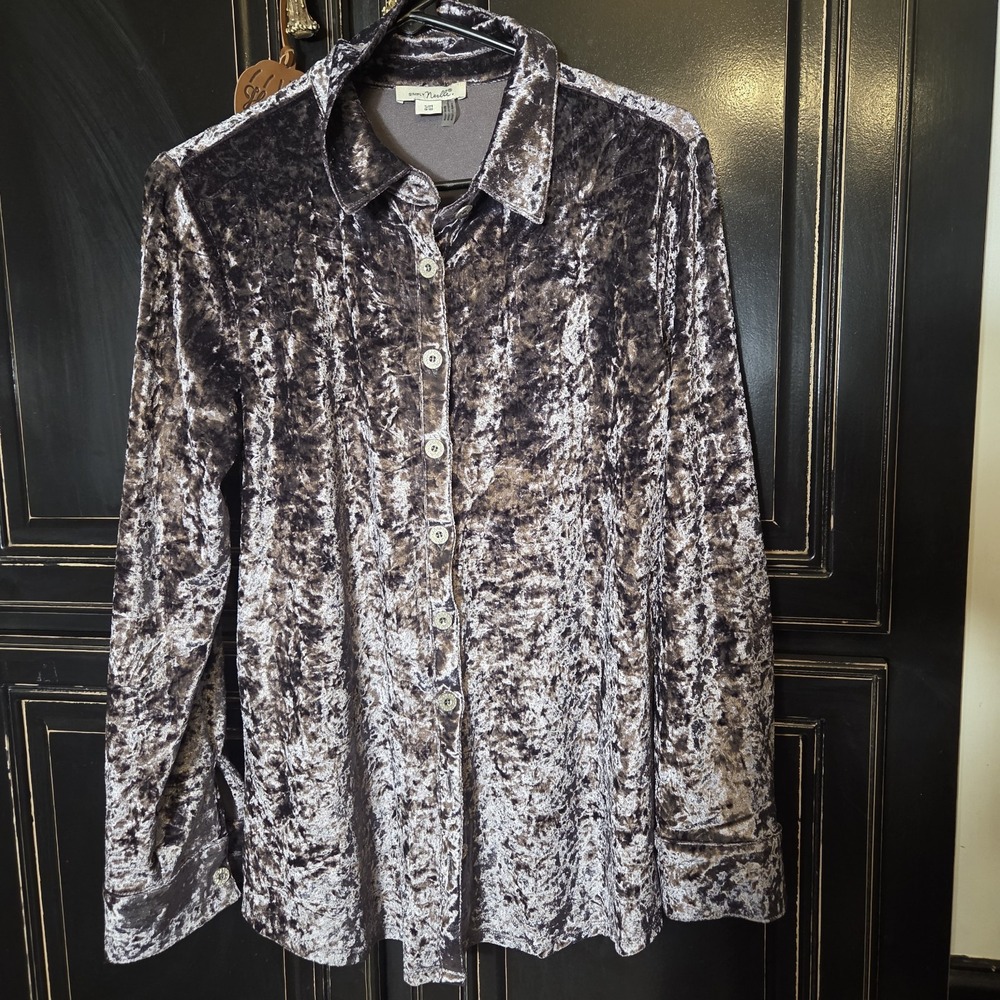 Simply Norlli Crushed Velvet Button Up, Embroidery On Back, Fall, Festival,...